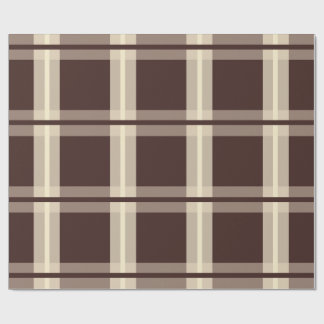 Papier Cadeau Gingham | Marron et Beige