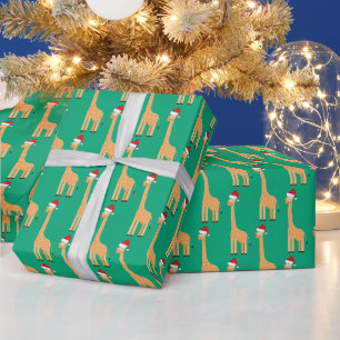 Papier Cadeau Girafe de Noël