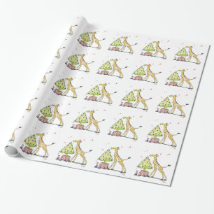 Papier Cadeau girafe de Noël