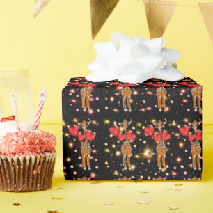Papier Cadeau Girafe mignonne, parties scintillant étincelante b