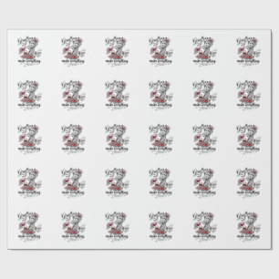 Papier Cadeau Girafes Et Vin Dessin De T-Shirt Gravure Vintage_1