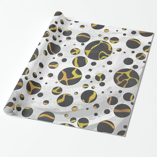 Papier Cadeau Giraffe Brown et jaune (Déroulé)