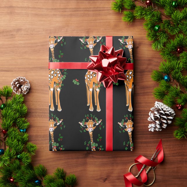 Papier Cadeau Giraffe de vacances - Grain de vacances Wrapland P (Cadeau de vacances)