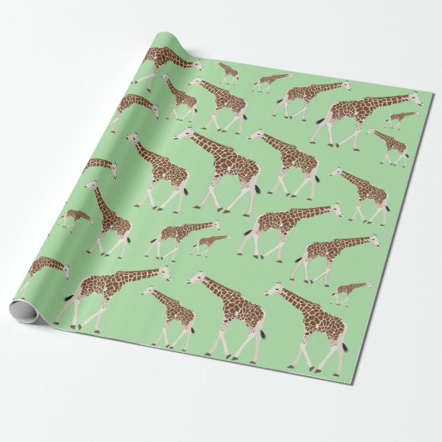 Papier Cadeau Giraffe Jungle Safari animal (Déroulé)