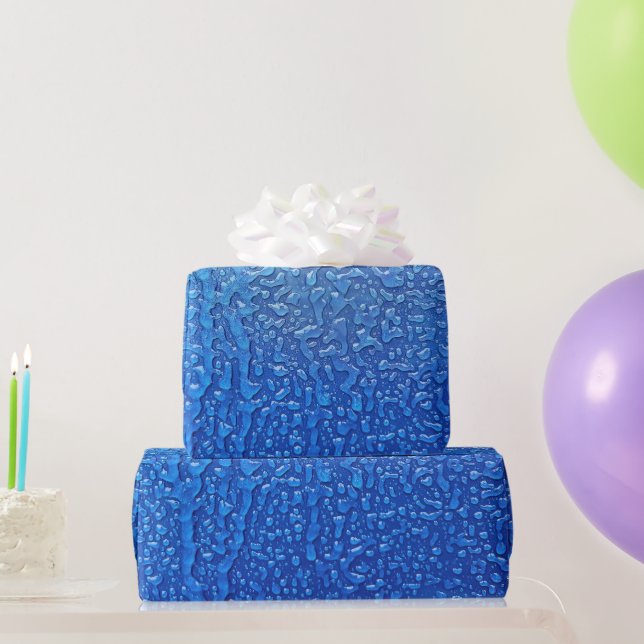 Papier Cadeau Glace Sur Métal Bleu (Cadeaux de fête)