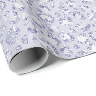 Papier Cadeau Glam Lavender Lilac Purple Empreinte de léopard Pa