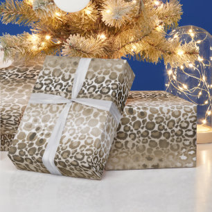 Papier Cadeau Glam Leopard Poster de animal or