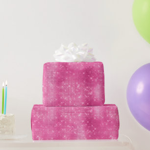 Papier Cadeau Glam rose étincelant Anniversaire