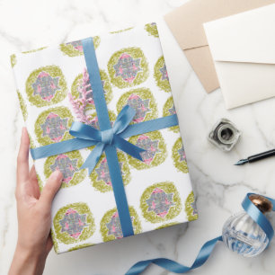 Papier Cadeau Glam rose flamants de Hanukkah plage