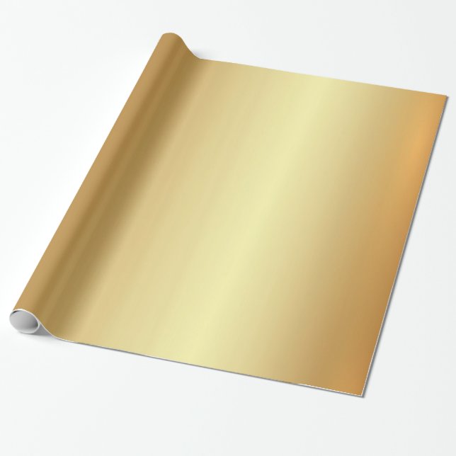 Papier Cadeau Glamor Elegant Gold Cool Cadeau Moderne Golden (Déroulé)