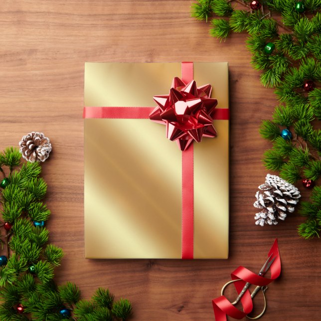 Papier Cadeau Glamorous Faux Gold Simple Merry Christmas Gift (Cadeau de vacances)