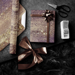 Papier Cadeau Glitzy Foil   Golden Bronze Faux Faux Sparkle