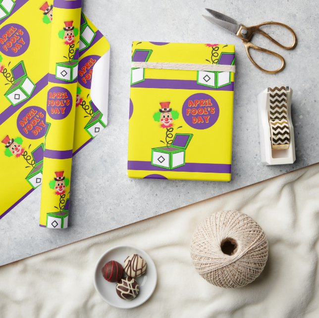Papier Cadeau Glossy Wrapping Paper April Fool's Day Clown  (Artisanat)