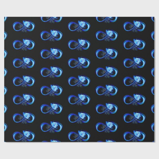 Papier Cadeau Glowing infinity with blue rose (Plat)