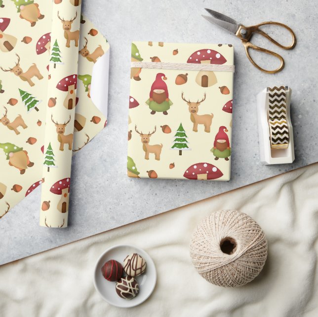 Papier Cadeau Gnome des bois de Noël | Vacances (Artisanat)