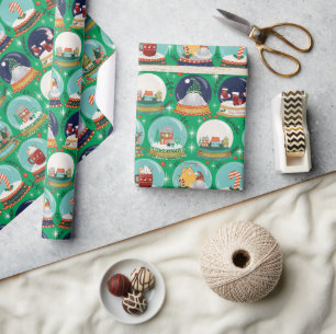 Papier Cadeau Gnome//Gnome//Gingerbread House//