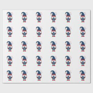 Papier Cadeau Gnome Patriotique USA Étoile Vectorielle Design de