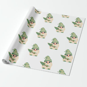 Papier Cadeau Gnome Sapin Joyeux Noël