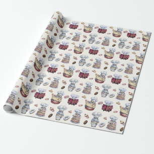Papier Cadeau Gnomes Baking Cupcakes Donuts Woodland tendance
