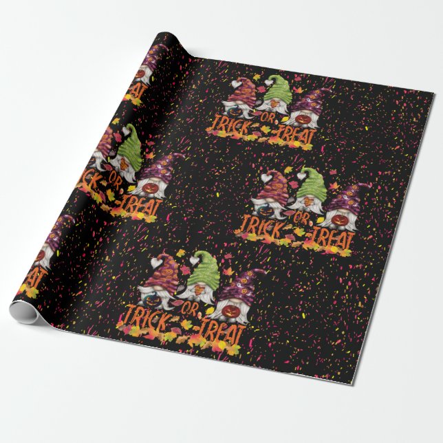 Papier Cadeau Gnomes Halloween Trick Ou Treat Party (Déroulé)