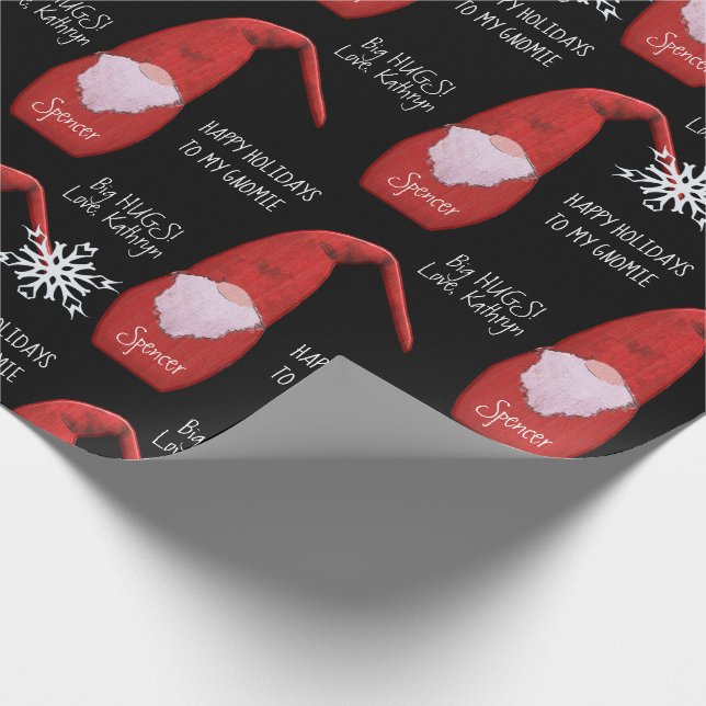 Papier Cadeau Gnomie de vacances personnalisée (Coin)