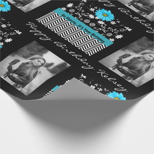 Papier Cadeau Go Shorty C'est ton anniversaire avec photo (Coin)