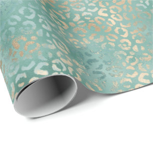 Papier Cadeau Gold Aqua Turquoise Turquoise Glam Empreinte de l