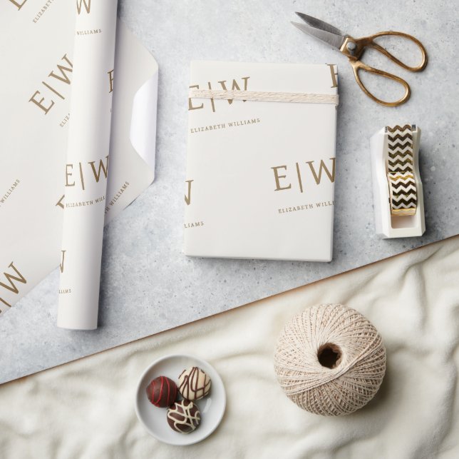 Papier Cadeau Gold Cream Branded Business Company Packaging (Artisanat)