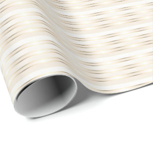 Papier Cadeau Gold Crème rayures Motif Noël