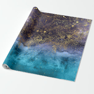 Papier Cadeau Gold floral mandala and confeti image