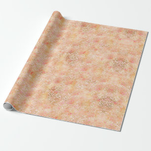 Papier Cadeau Gold Glam Girly Peach rose Blush Empreinte de léop