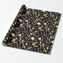 Gold Glitter élégant rose noir rose floral botaniq