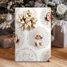 Gold Modern Script Merry Christmas Family 6 photo