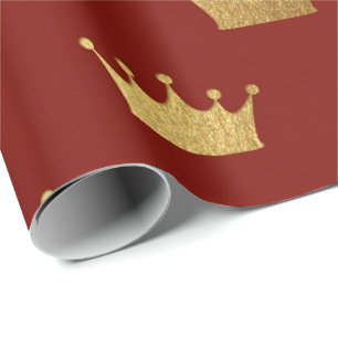 Papier Cadeau Gold Royal Rouge Bourgogne roi héraldique Prince