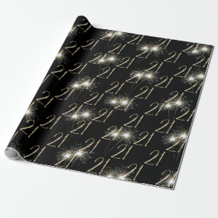 Papier Cadeau Gold Sparklers pour 21e anniversaire