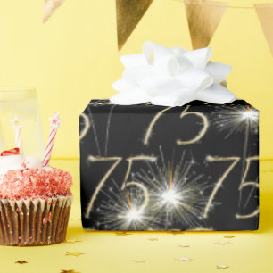 Papier Cadeau Gold Sparklers pour 75e anniversaire