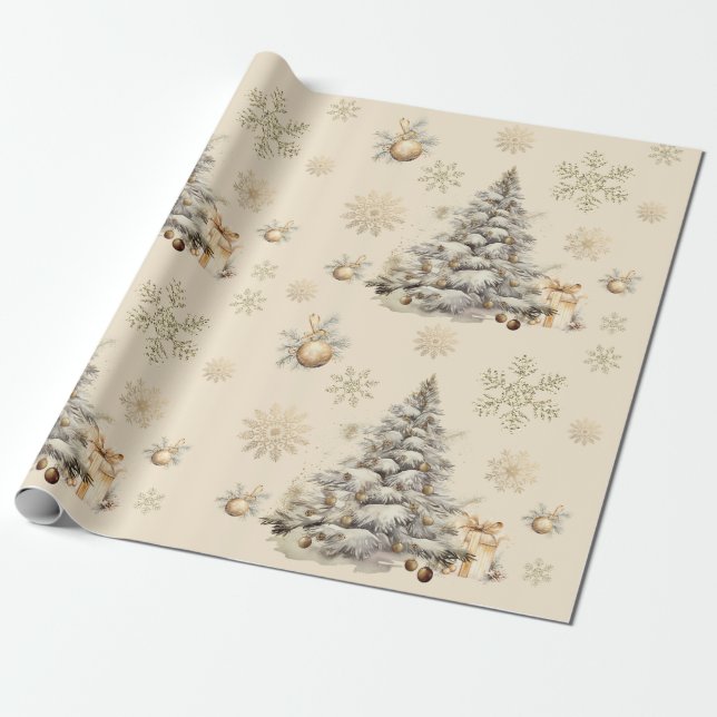 Papier Cadeau Gold Winter (Déroulé)