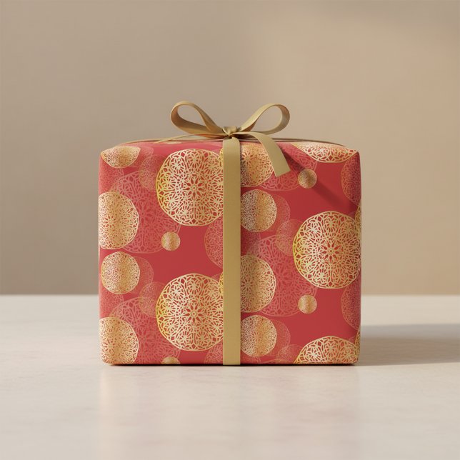 Papier Cadeau Golden Elegant Splendid Oriental Ornamor Motif (Créateur téléchargé)