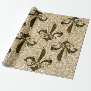 Papier Cadeau Golden Fleur de Lis