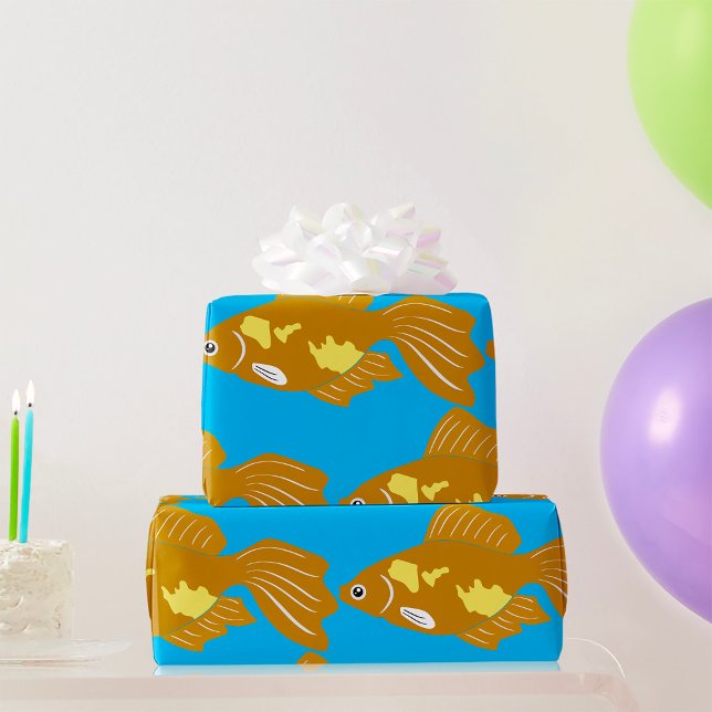 Papier Cadeau Golden Guppy Fish Cute Tropical Aquarium Fish (Créateur téléchargé)