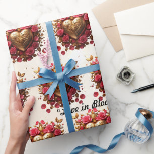 Papier Cadeau "Golden Love Story"