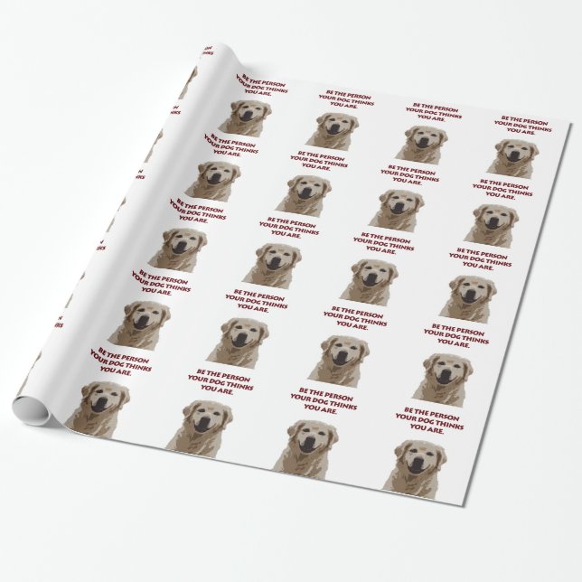 Papier Cadeau Golden Retriever avec une belle citation (Déroulé)