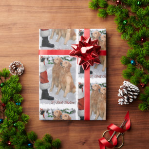 Papier Cadeau Golden Retriever Believe Christmas