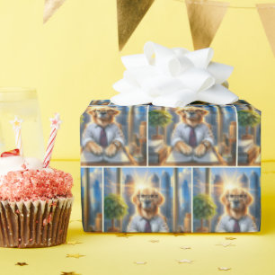 Papier Cadeau Golden Retriever Business
