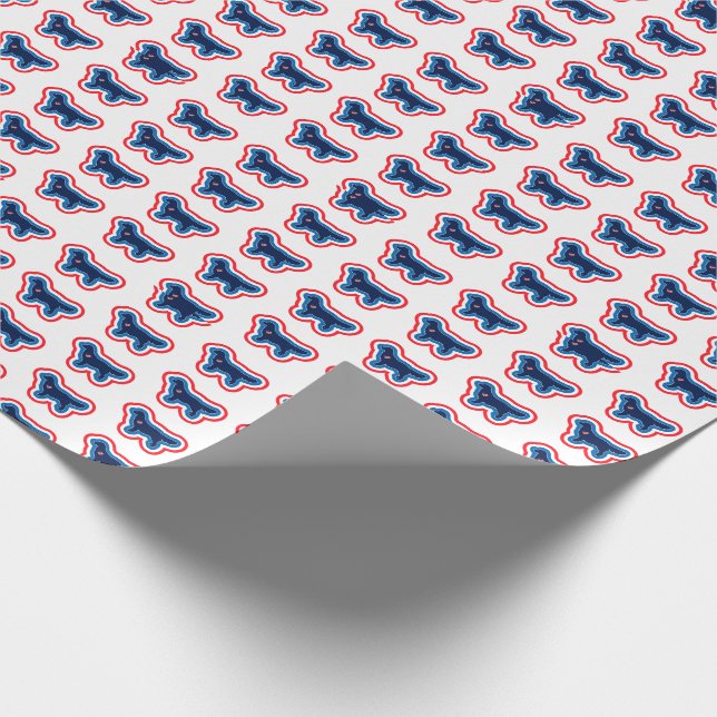 Papier Cadeau Golden Retriever Rouge Blanc Et Bleu 4 juillet (Coin)