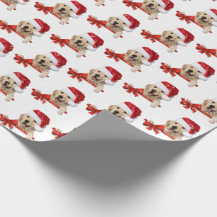 Papier Cadeau Golden Retriever sur l'arc de Noël