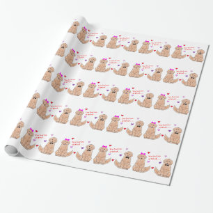 Papier Cadeau Golden retriever vous m'avez eu chez Woof