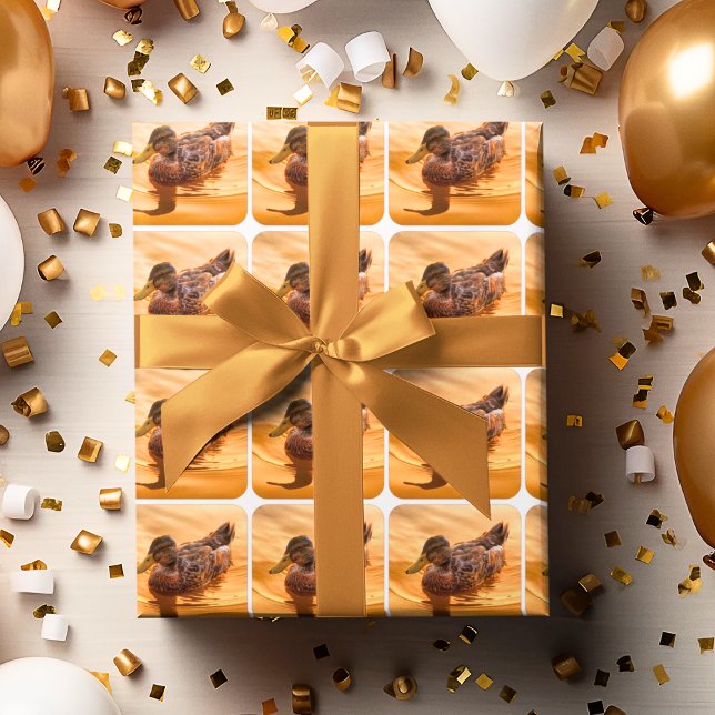 Papier Cadeau Golden Water Mallard Duck Photo (Créateur téléchargé)