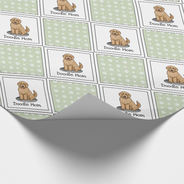 Papier Cadeau Goldendoodle Mom Doodle Mom (rouge doré) (Coin)