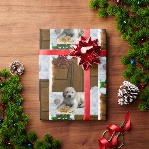 Papier Cadeau Goldendoodle Puppy Christmas